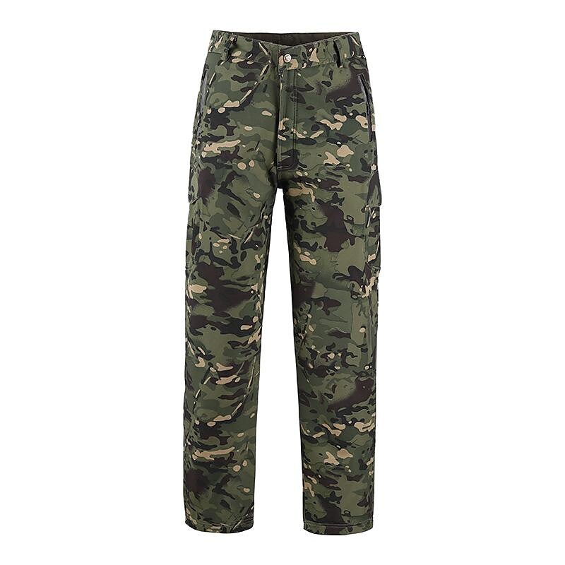 factory direct sales autumn and winter men's outdoor sports tactical pants three-in-one fleece soft shell waterproof camouflage assault pants