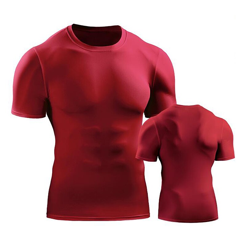 short-sleeved men's summer sports running short-sleeved t-shirt handsome round neck tight t-shirt quick-drying breathable perspiration basketball shirt