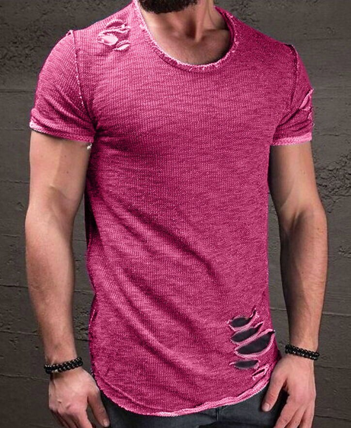 Men's Solid Plus Size Crew Neck T-Shirt