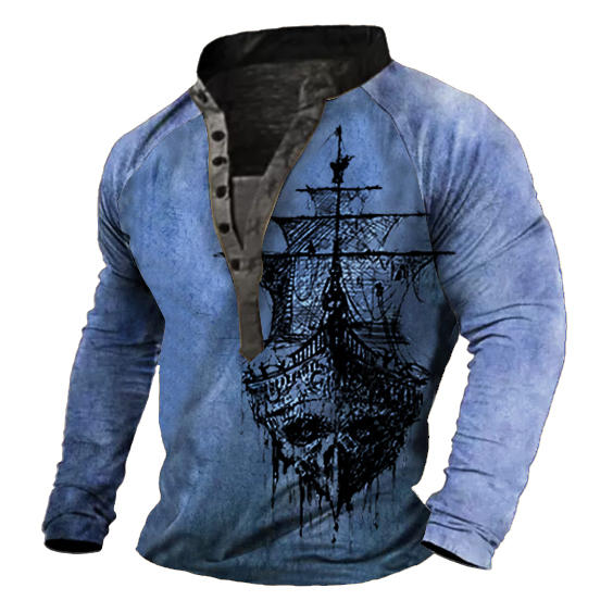 Men's Henley Shirt Tee T shirt Tee 3D Print Graphic Patterned Cross Plus Size Henley Daily Sports Button-Down Print Short Sleeve Tops Designer Basic Casual Big and Tall Brown / Summer / Summer