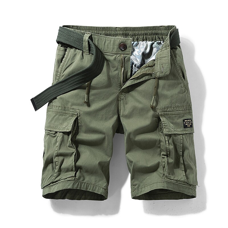 Men's  Hiking  Multi Pocket Plain Patchwork  Cargo Shorts