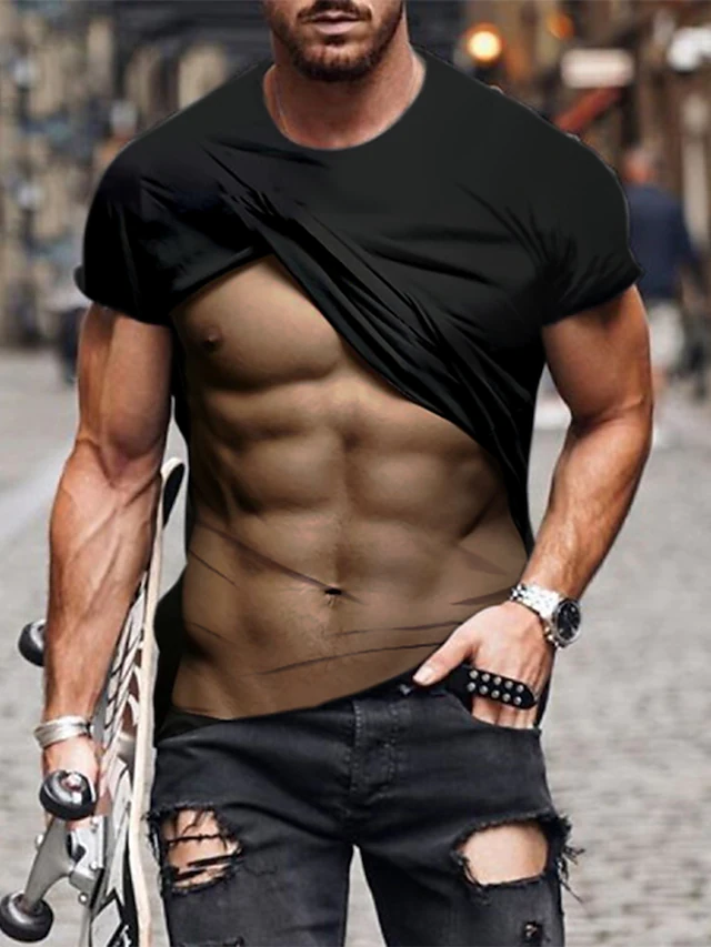 Men's 3D Abstract Print T-Shirt