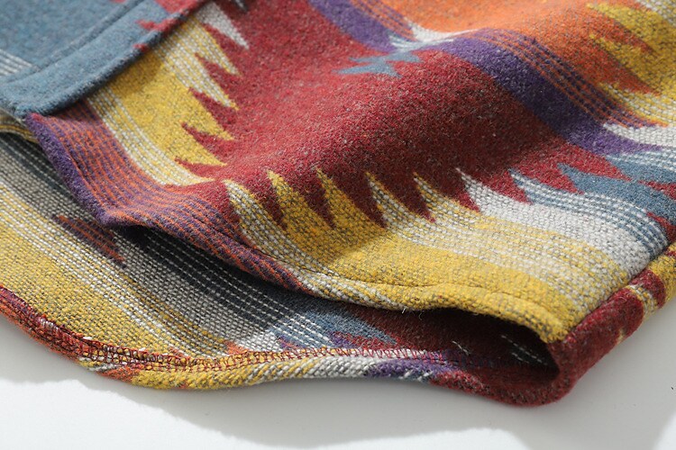 Men's retro geometric button down shirt