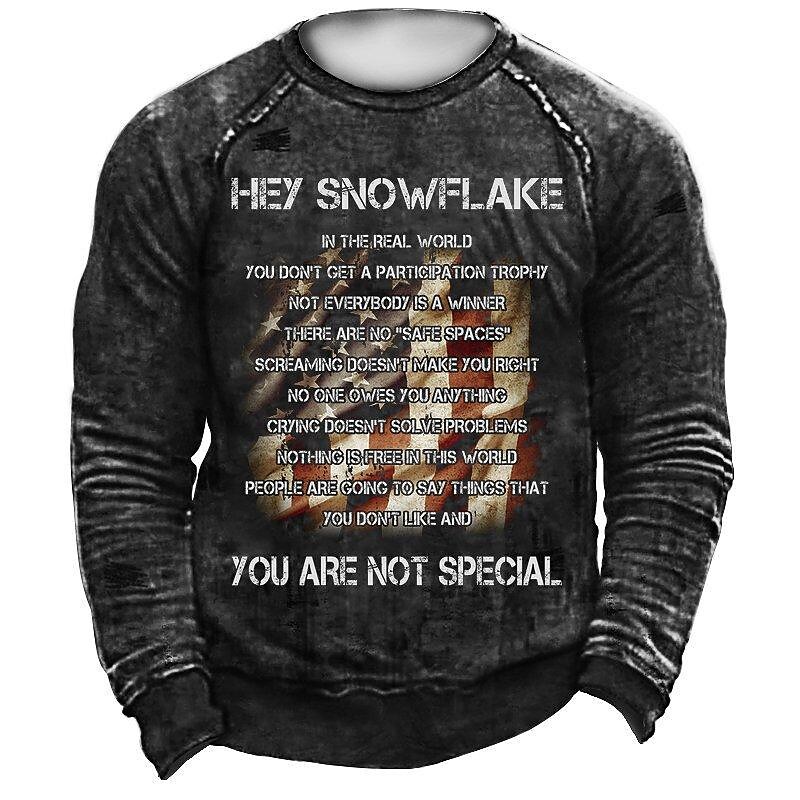  spring and autumn new men's 3d fashion american flag trend printing sweater