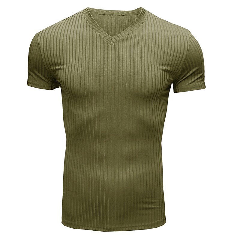 Men's Solid Color Plus Size Crew Neck Casual T-Shirt