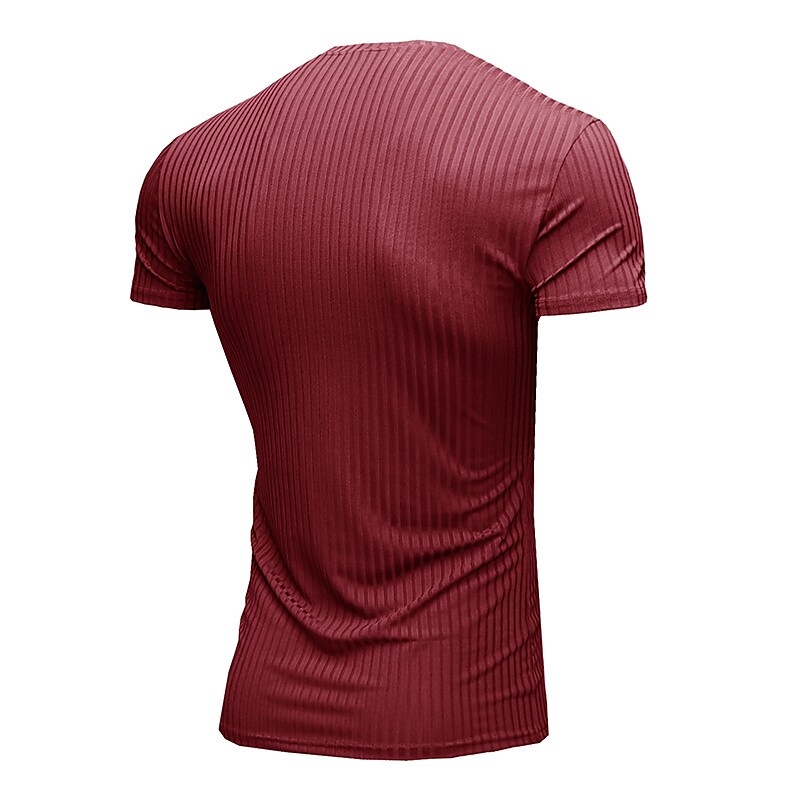 Men's Solid Color Plus Size Crew Neck Casual T-Shirt
