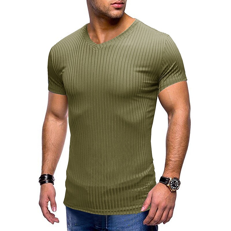 Men's Solid Color Plus Size Crew Neck Casual T-Shirt