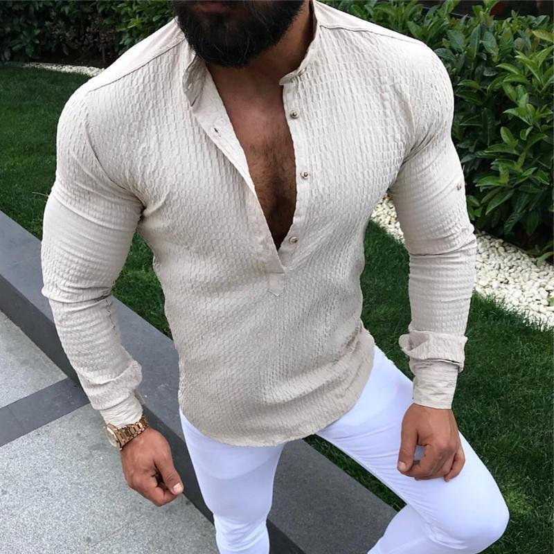 Casual Solid Color Tight Shirt 