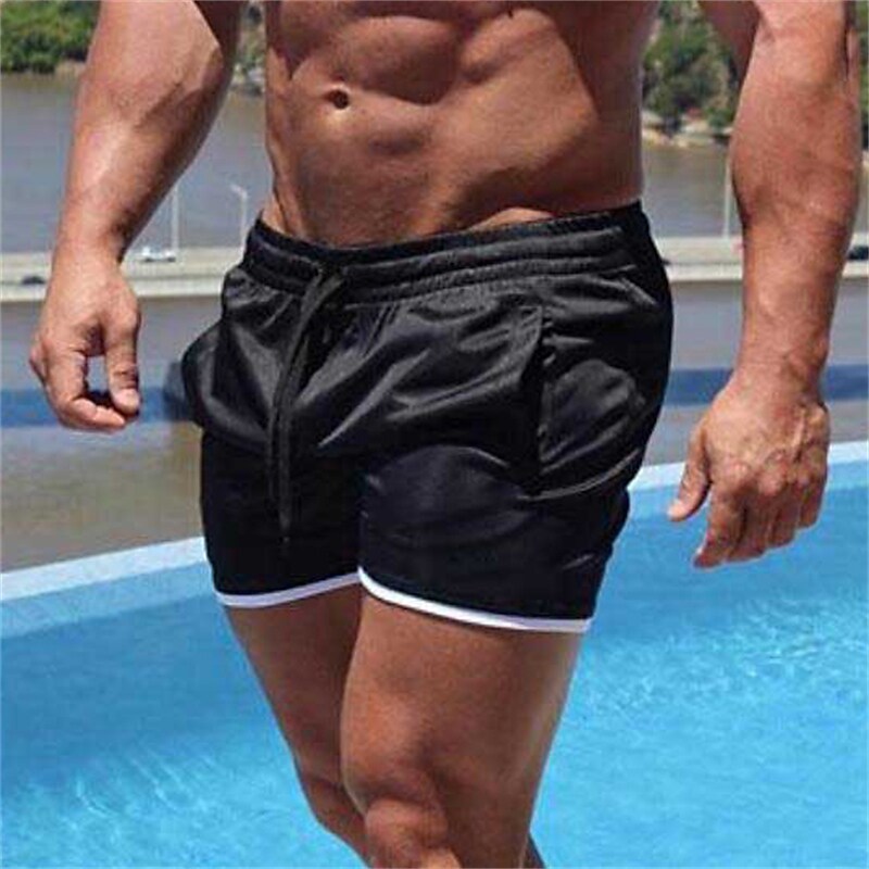 Men's Running Drawstring Elastic Waist Casual Daily  Workout Shorts