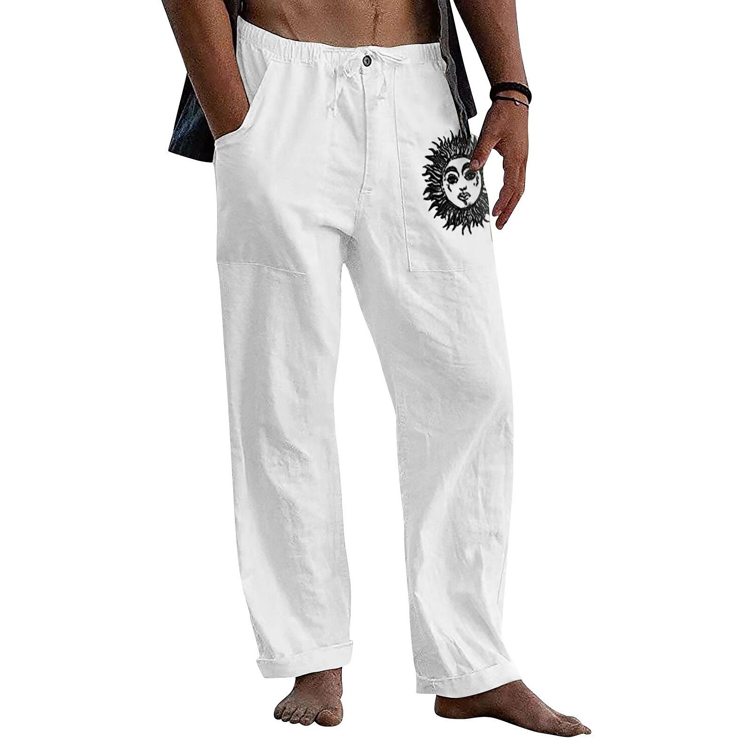 Men's Chinese Stretch Drawstring Straight Leg Pants