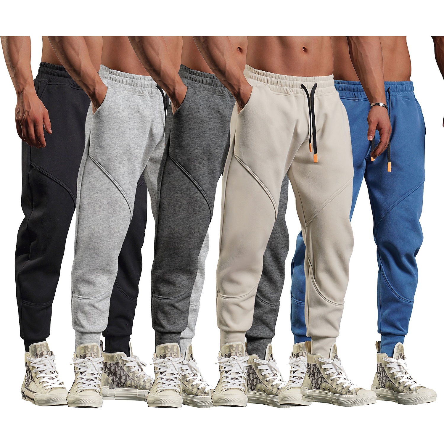 Men's Tapered pants Pocket Solid Color Full Length Daily Weekend Styli