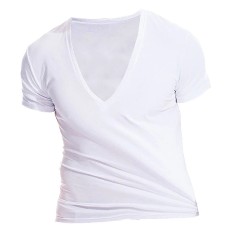 Men's Casual Deep V Neck T-Shirt