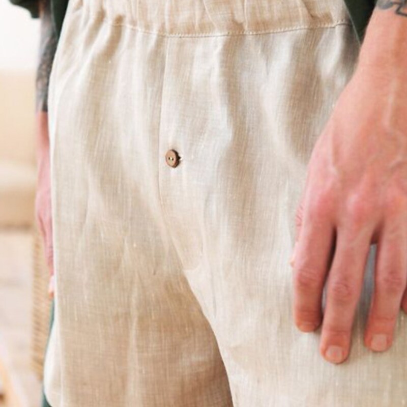 Men's Shorts Shorts Elastic Waist Short Pants Home Casual Micro-elastic Solid Color Lightweight Sports Mid Waist Beige S M L XL XXL