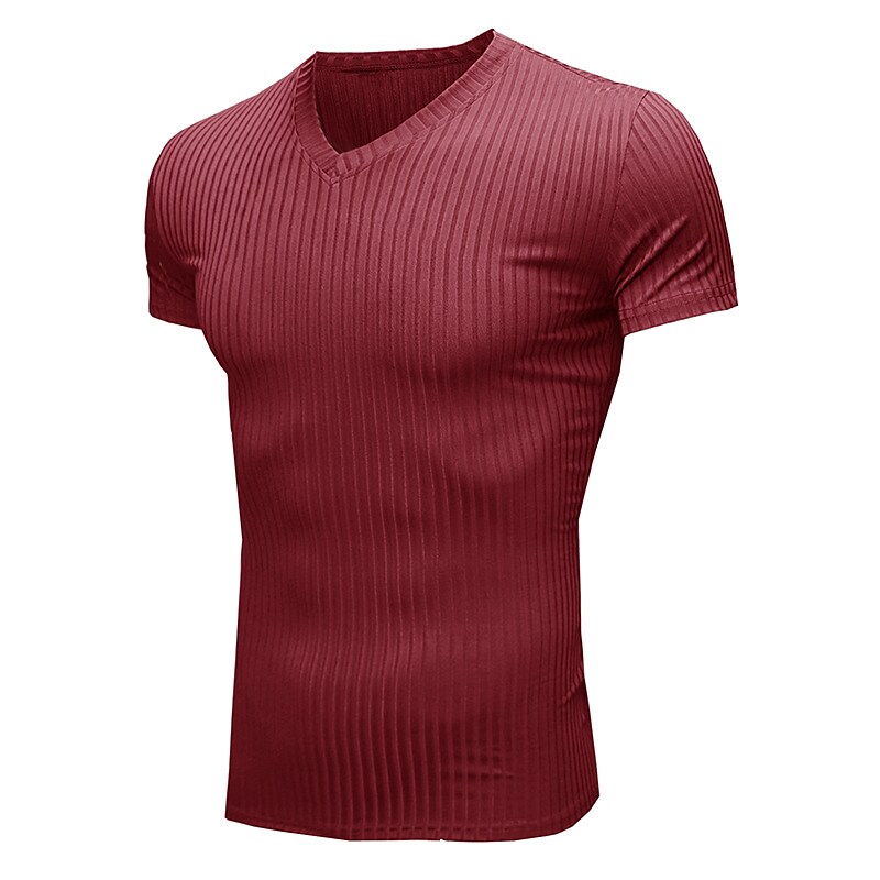 Men's Solid Color Plus Size Crew Neck Casual T-Shirt