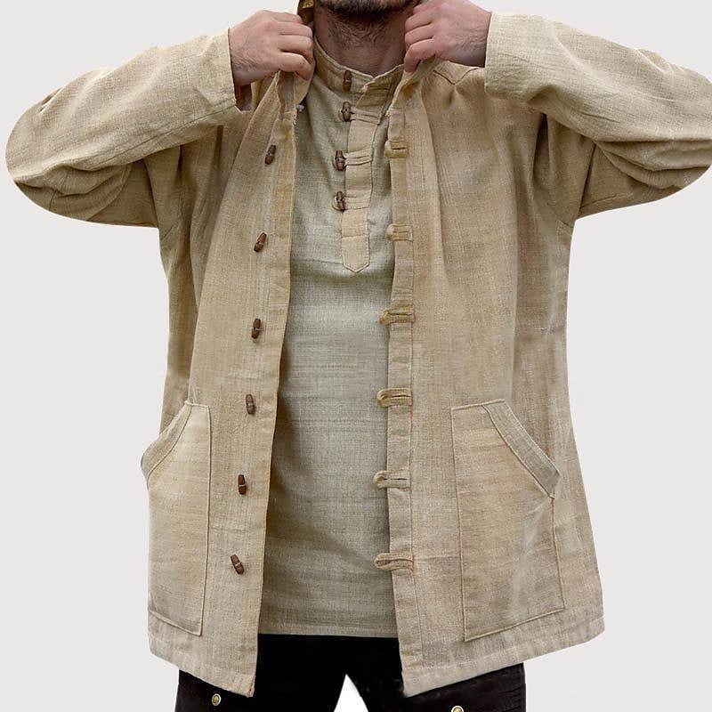 spring and autumn new men's retro solid color casual thin shirt jacket spot