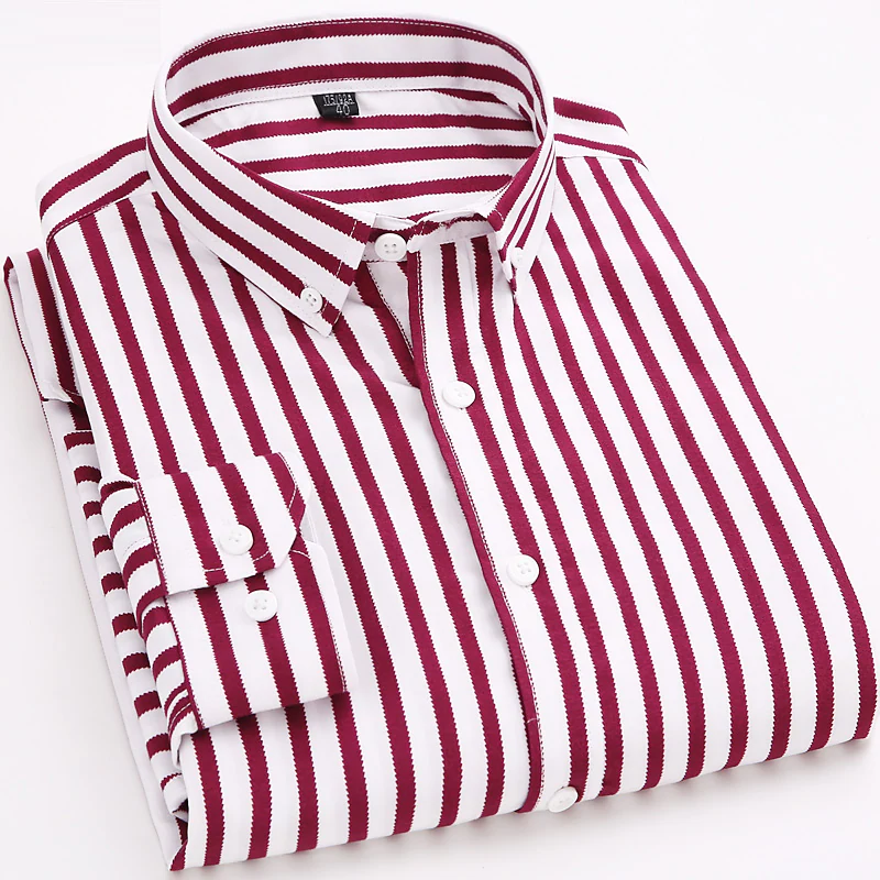 Men's shirt stripe print long sleeves