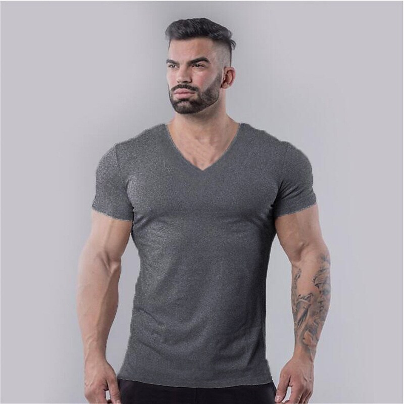 Men's Solid V-Neck T-Shirt