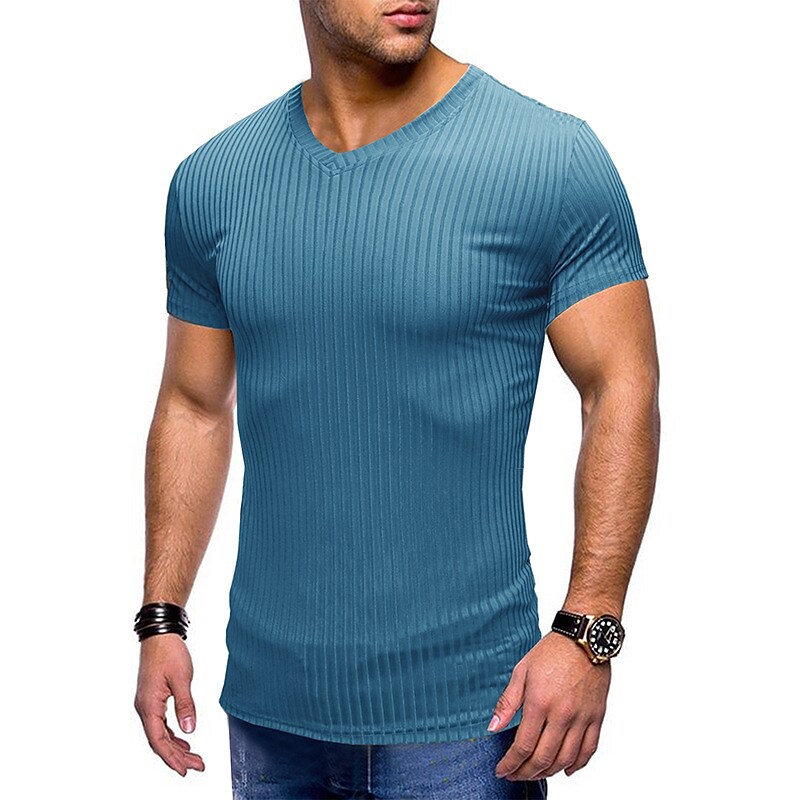 Men's Solid Color Plus Size Crew Neck Casual T-Shirt
