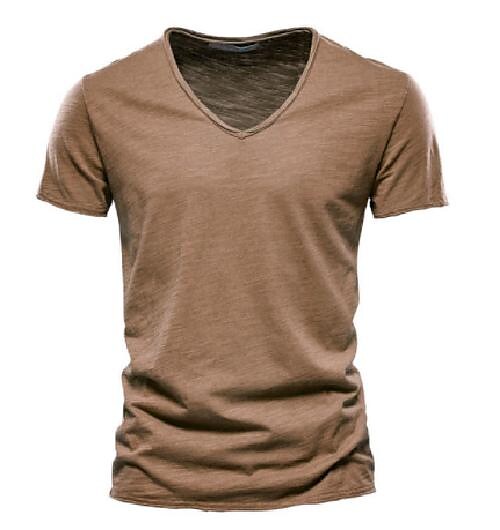 Men's Moisture Wicking Plain V Neck Short Sleeve T-shirt