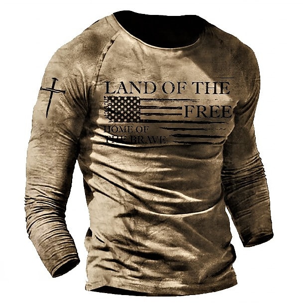 Men's T-Shirt T-Shirt Letter Crew Neck Casual Top