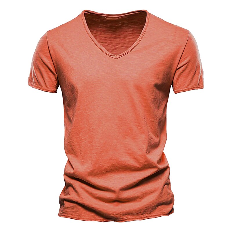 Men's Moisture Wicking Plain V Neck Short Sleeve T-shirt