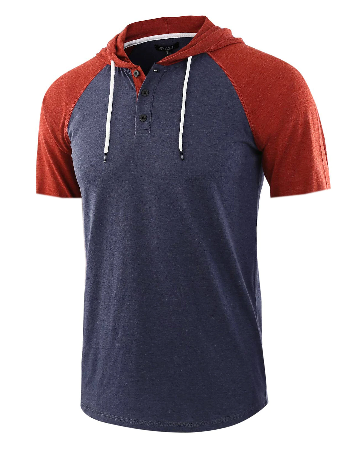 Men's Color Block Oversized Hooded Short Sleeves