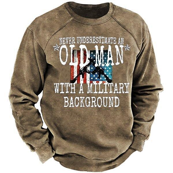  spring and autumn new men's 3d fashion american flag trend printing sweater