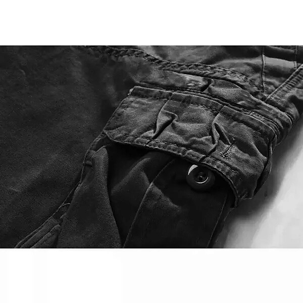 Spring and autumn new multi-pocket overalls sweatpants cotton men's loose large size wear-resistant casual large size trousers