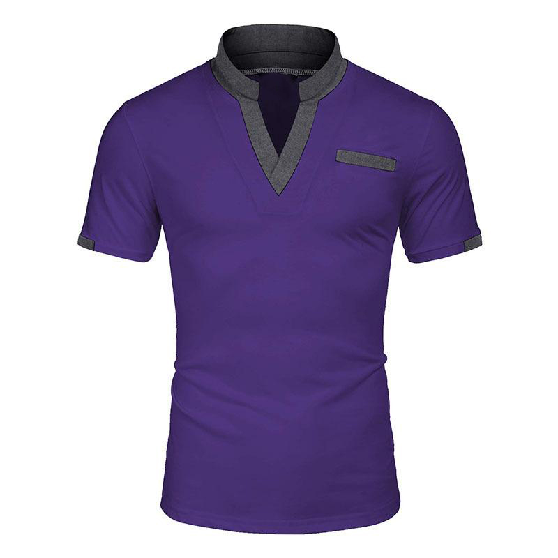 Mew solid color polo shirt color matching men's polo shirt multicolor