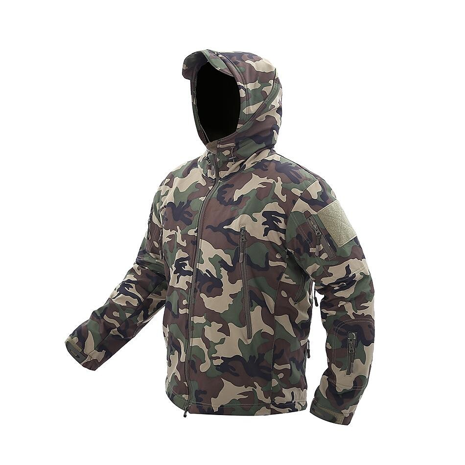 men's fleece waterproof overalls wholesale riding mountaineering soft shell camouflage clothing tactical outdoor camouflage jacket