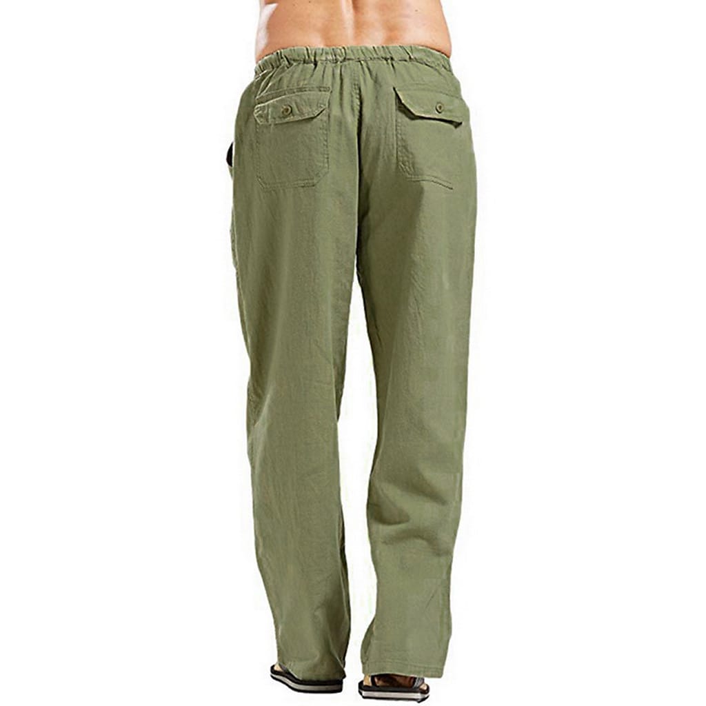 Men's Yoga Pants Wide Leg Elastic Waist Workout Pants Quick Dry Beach Pants Moisture Wicking Army Green Khaki Gray Cotton Fitness Plus Size Sports Activewear Loose Multiple Pockets
