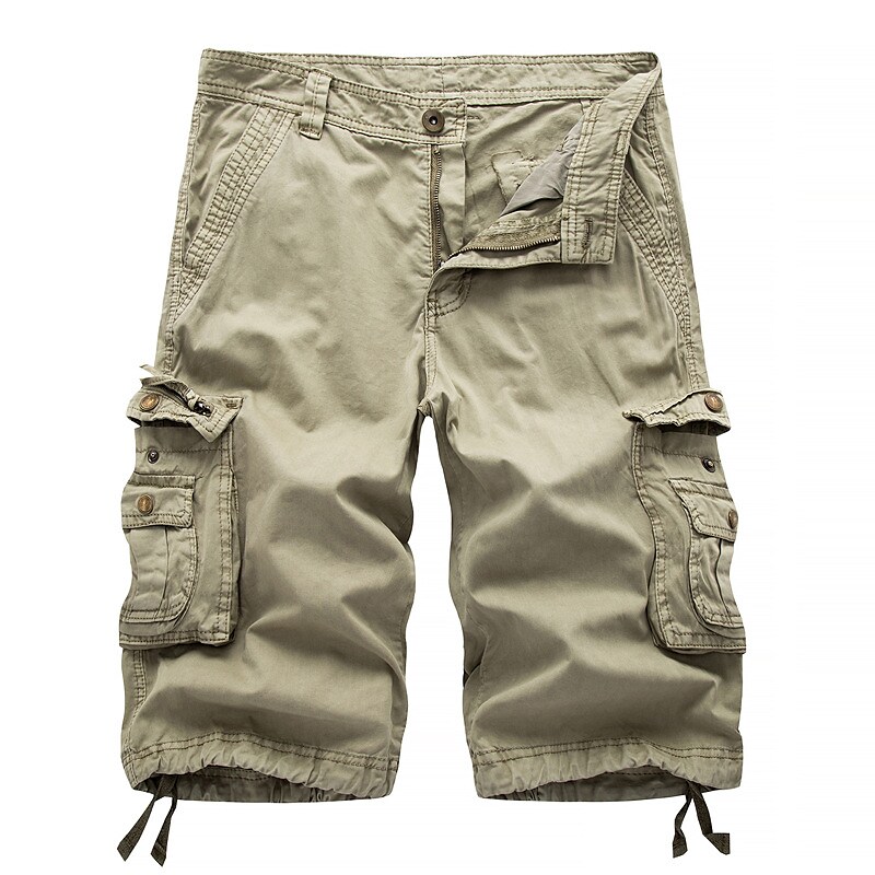 Men's Hiking  Zipper Pocket Classic Plain Outdoor Cargo Shorts