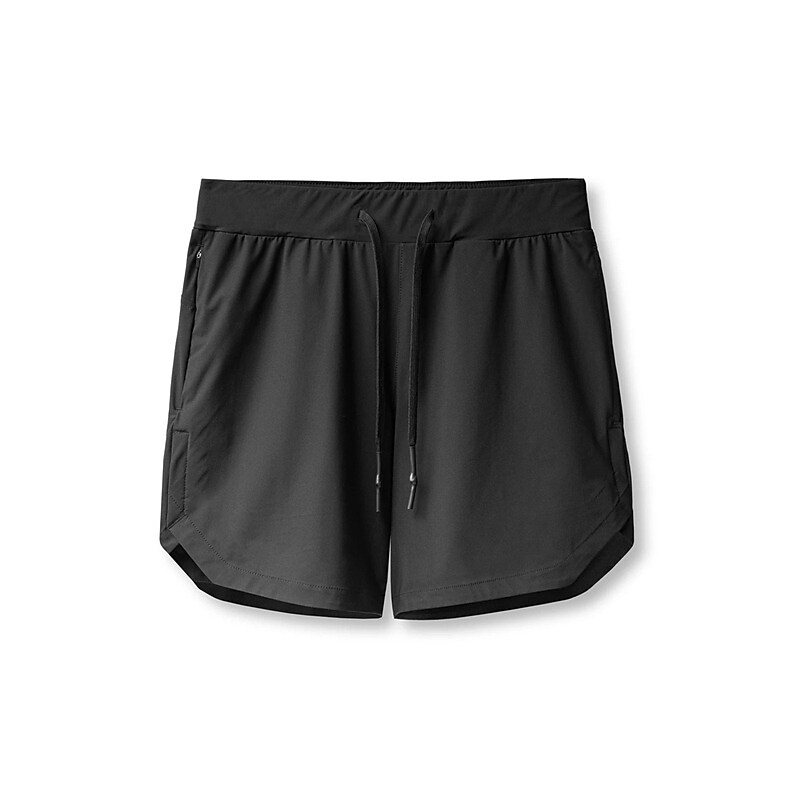 Men's Drawstring Elastic Waist Solid Color Breathable Quick Dry Active Shorts
