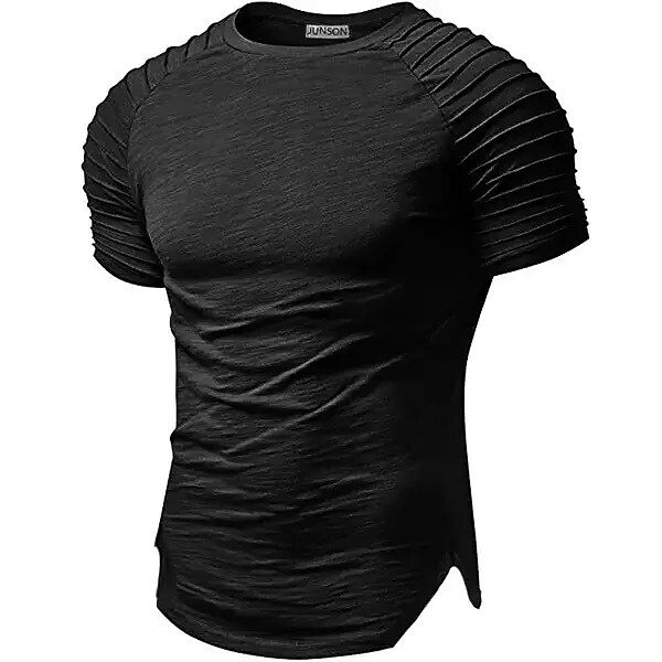 Men's Outdoor Sport Casual Vacation Wear Resistant Comfortable Breathable Sweat Absorbency Plain Short Sleeve T-shirt