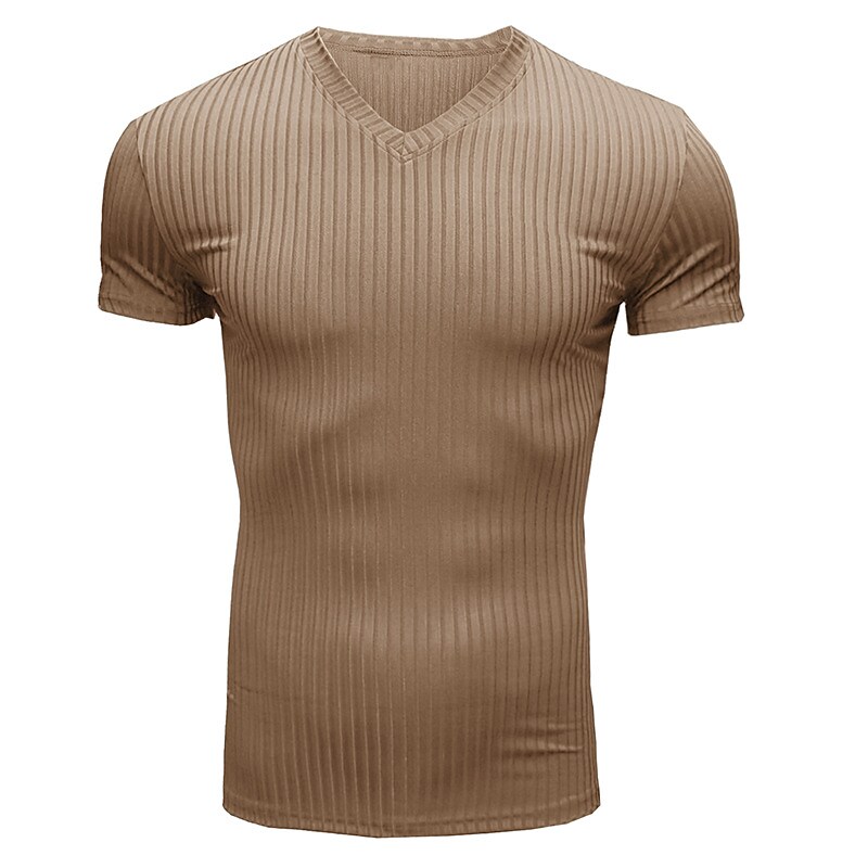 Men's Solid Color Plus Size Crew Neck Casual T-Shirt