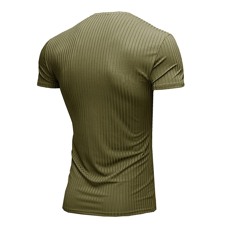 Men's Solid Color Plus Size Crew Neck Casual T-Shirt
