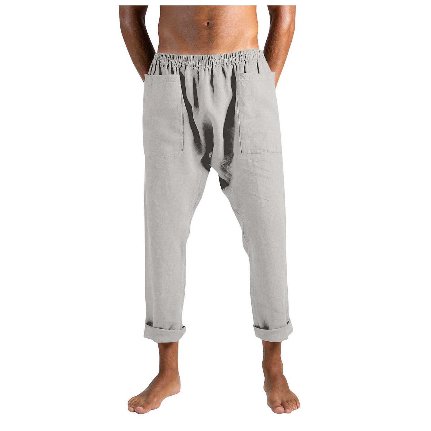 Men's Linen Pocket Patchwork Lounge Pants