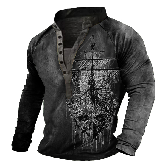 Men's Henley Shirt Tee T shirt Tee 3D Print Graphic Patterned Cross Plus Size Henley Daily Sports Button-Down Print Short Sleeve Tops Designer Basic Casual Big and Tall Brown / Summer / Summer