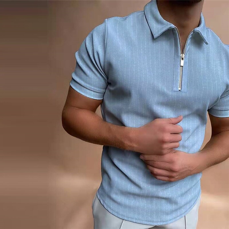 Men's striped zipper shirt