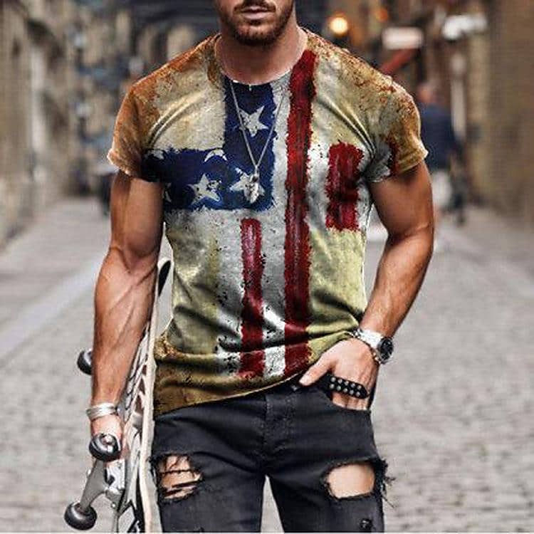 Men camouflage print short-sleeved t-shirt men's clothing