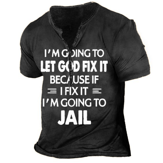 Men's Henley Shirt Tee T shirt Tee 3D Print Graphic Patterned Cross Plus Size Henley Daily Sports Button-Down Print Short Sleeve Tops Designer Basic Casual Big and Tall Brown / Summer / Summer