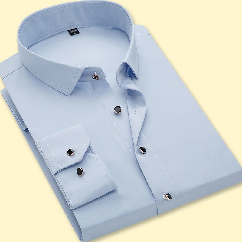 Men's shirt solid color long sleeve