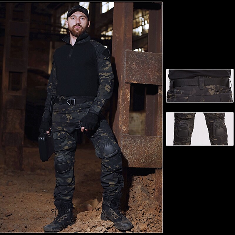 Men's Cargo Pants Work Pants Tactical Pants Military Camo Outdoor Rips
