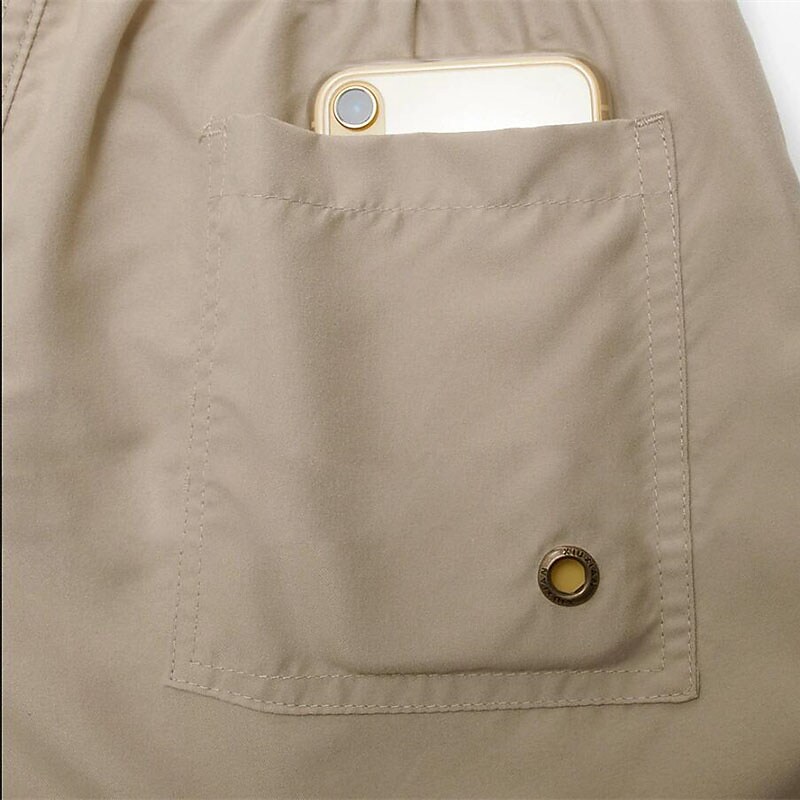 Men's Sport Runing Outdoor Pockets Drawstring Breathable Solid Color Shorts 