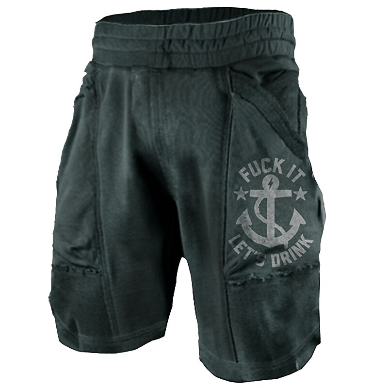 Men's  Pocket Elastic Waist  Breathable Soft Outdoor Tactical Cargo Sweat Shorts