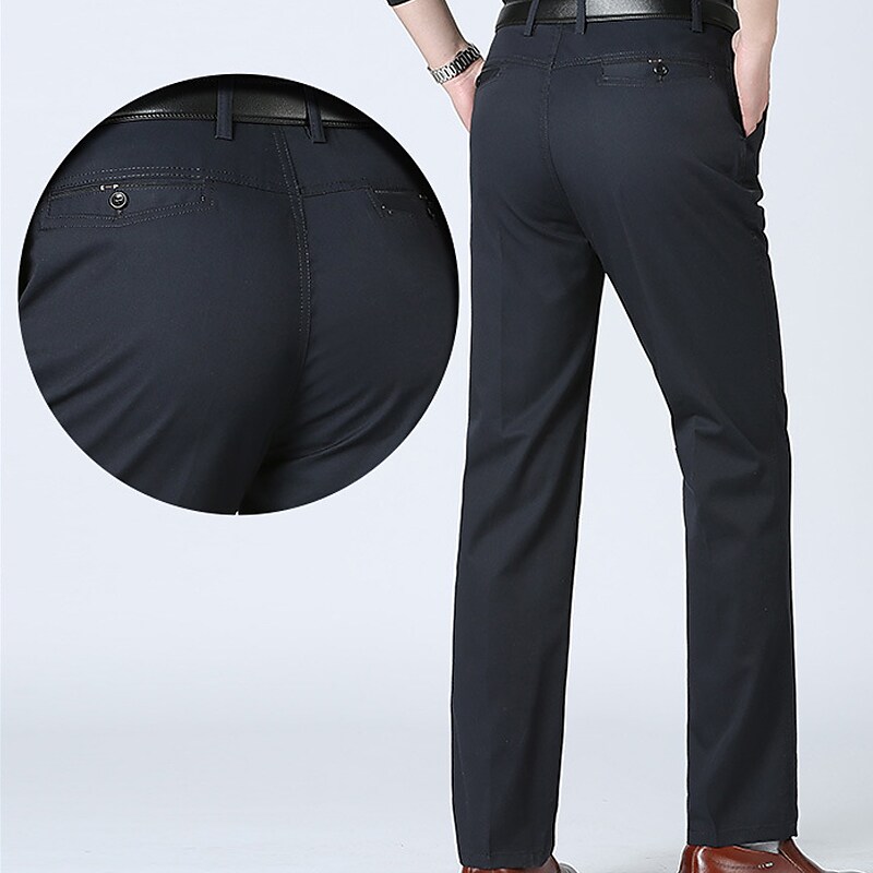 Men's Straight Leg Plain Comfort Breathable Sports Stylish High Waist 