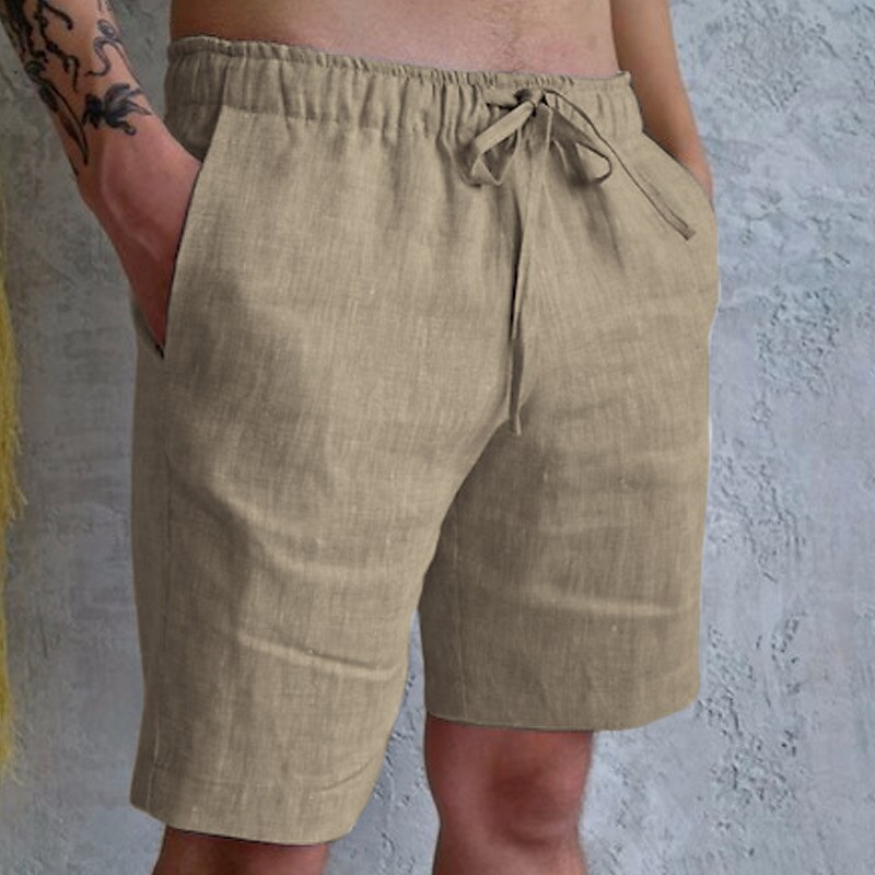 Men's Outdoor Beach Fashion Holiday Breathable Drawstring Comfortable Light Plain Shorts