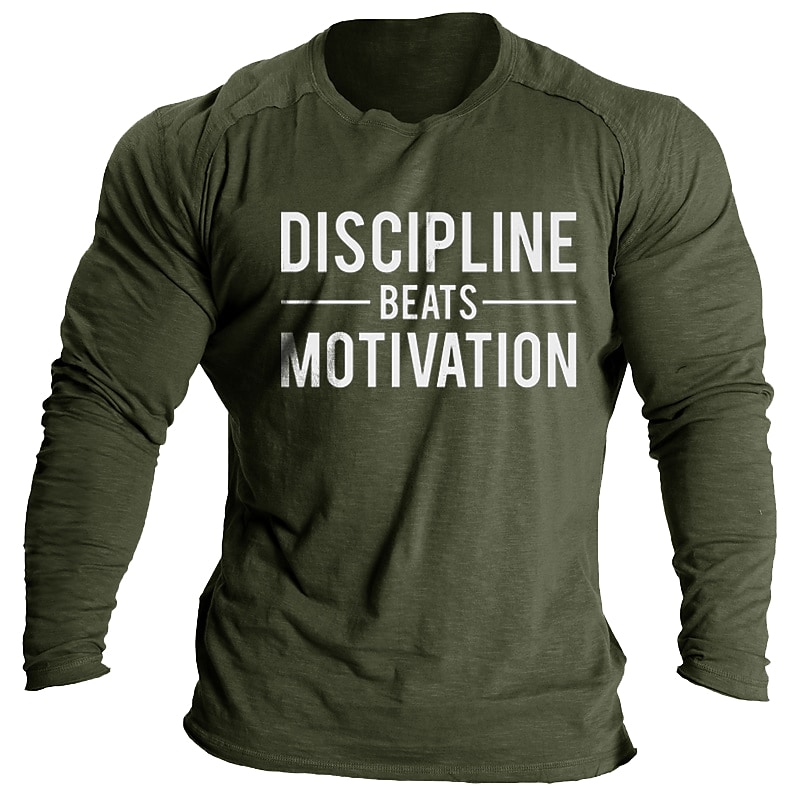 Men's T shirt Tee Letter Crew Neck Black Blue Green Dark Gray Casual Daily Long Sleeve Print Clothing Apparel Cool Casual