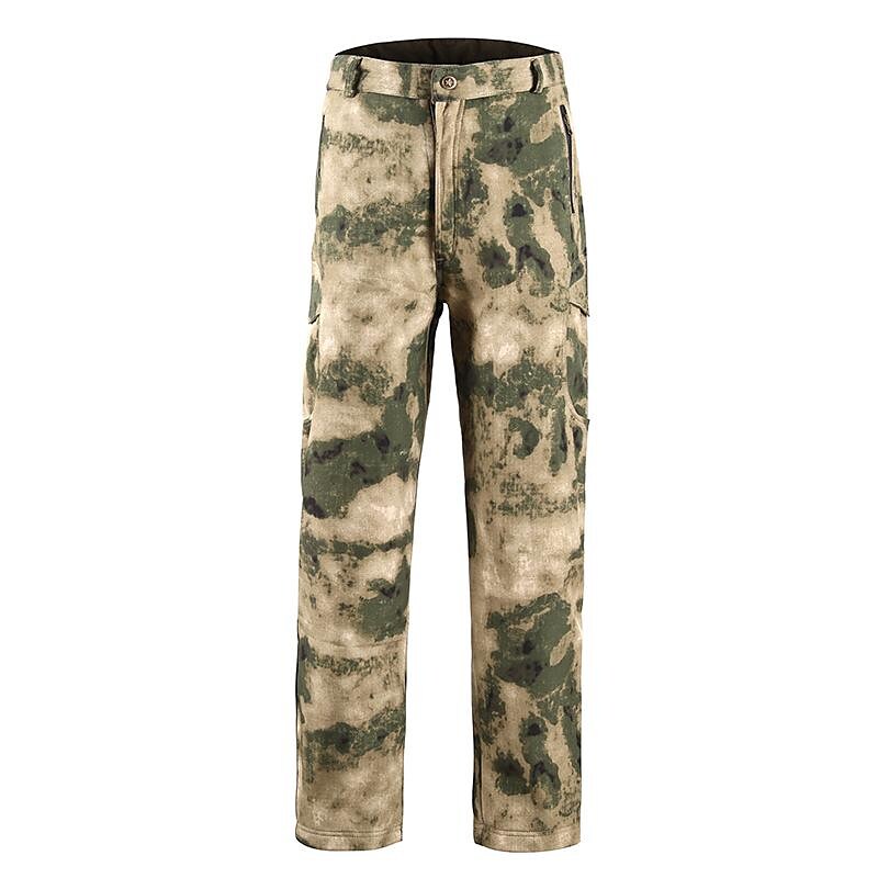 factory direct sales autumn and winter men's outdoor sports tactical pants three-in-one fleece soft shell waterproof camouflage assault pants