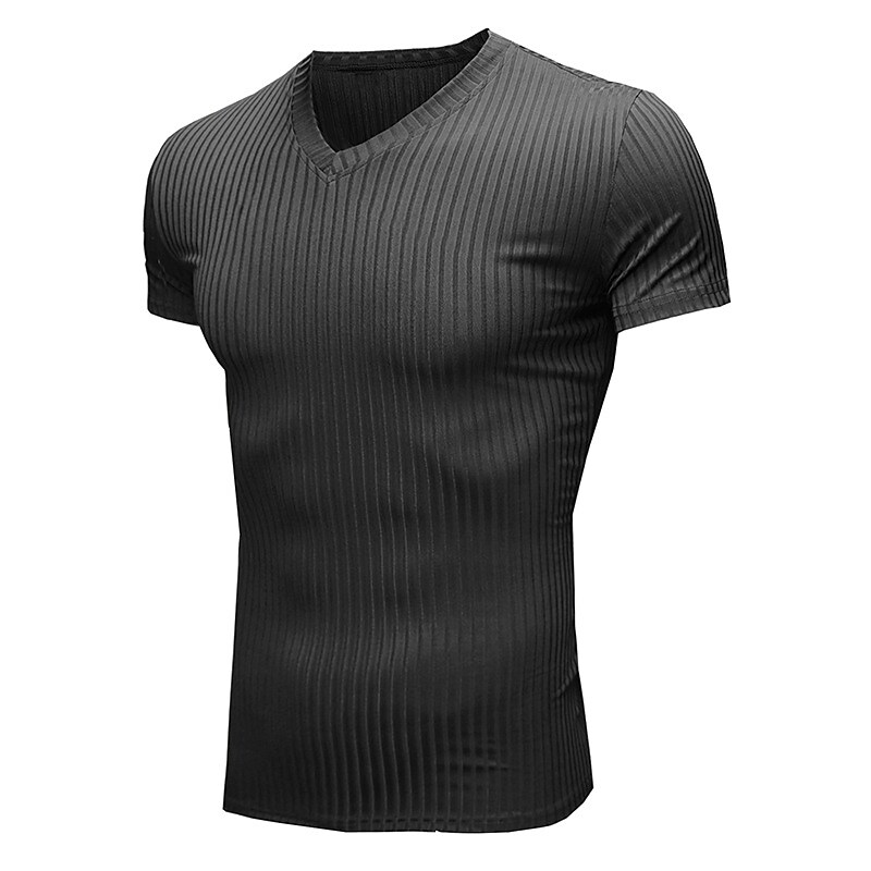 Men's Solid Color Plus Size Crew Neck Casual T-Shirt